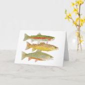 Carte Arc-en-ciel, brun et truite de ruisseau (Fleur jaune)