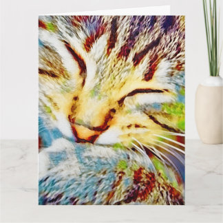 Carte Arc-en-ciel Chat Mignon Chat d'Art Moderne