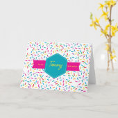 Carte Arc-en-ciel coloré arrosage fête d'anniversaire (Fleur jaune)