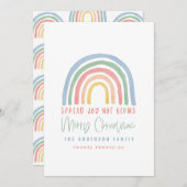 Carte Arc-en-ciel coloré Noël étaler joie (Devant / Derrière)