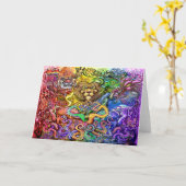 Carte arc-en-ciel d'animaux (Fleur jaune)