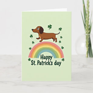 Carte Arc-en-Ciel de Chien de Dachshund Chanceux
