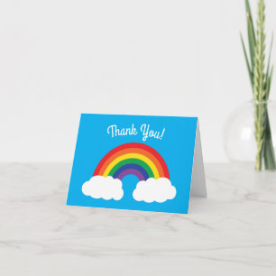 Carte Arc-en-ciel et fête d'anniversaire mignonne de
