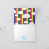 Carte Arc-en-ciel et nuages mignons 1er anniversaire (Intérieur)