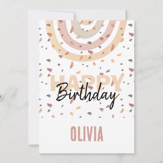 Carte Arc-en-ciel mignon avec éclaboussure des lacs Aqua (Devant)