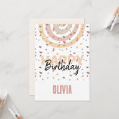 Carte Arc-en-ciel mignon avec éclaboussure des lacs Aqua (Devant/Arrière en situation)