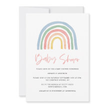 Arc-en-ciel moderne aquarelle baby shower élégant