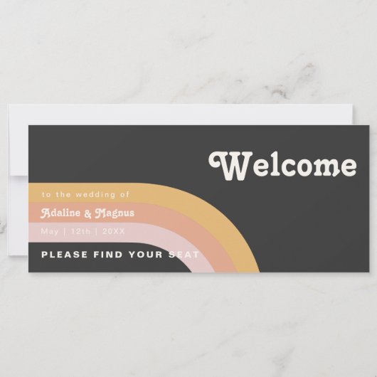 Carte Arc-en-ciel rétro moderne | En-tête du graphique d (Dos)