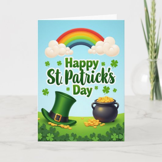 Carte Arc-en-ciel Shamrock Or (Devant)