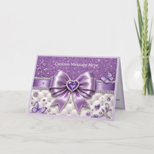 Carte Arc-en-ciel Violet Personnalisé Glam Gem