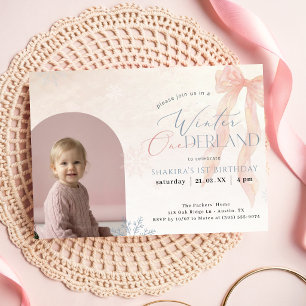 Carte Arc en rose pour l'hiver Onederland Photo 1er anni