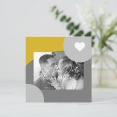 Carte Arc moderne photo gris jaune Enregistrer la date (Debout devant)