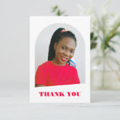 Carte Arc moderne tendance Pink Script Graduation (Debout devant)