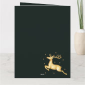 Carte Arc vert élégant Script photo Noël (Dos)