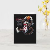 Carte Arceau de basketball Singe Chaussette  (Fleur jaune)