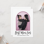 Carte Arch Best Mom Ever Script Photo Fête des mères (Devant/Arrière en situation)