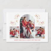 Carte Arch Effect Christmas Branches 3 Photos Collage (Devant)
