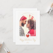 Carte Arch Effect Red Heart Happy Valentine's Day Photo (Devant/Arrière en situation)