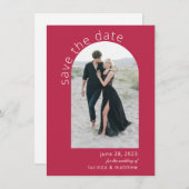 Carte Arch moderne Boho Mariage Enregistrer la date (Devant / Derrière)