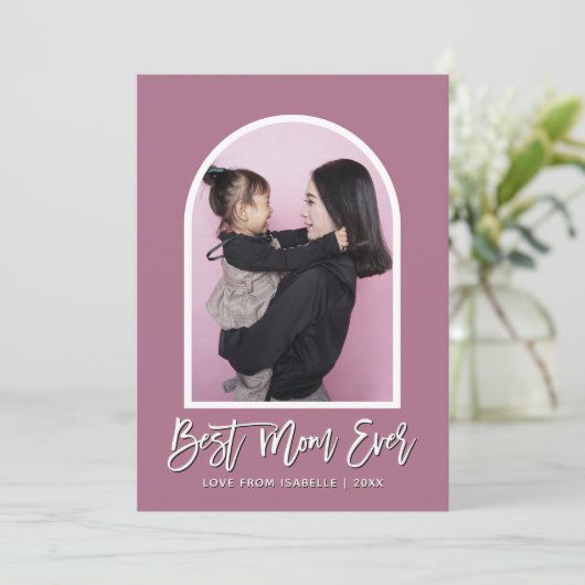 Carte Arch Moderne Meilleure Maman Jamais Violet Photo F (Debout devant)