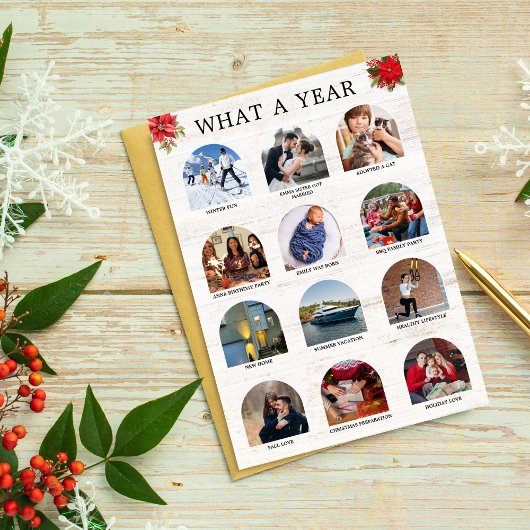 Carte Arch Quelle année en revue Photos multiples Noël