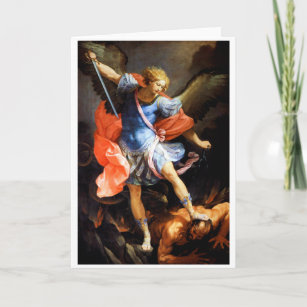 Carte Archange Michael piétine Satan, Guido Reni