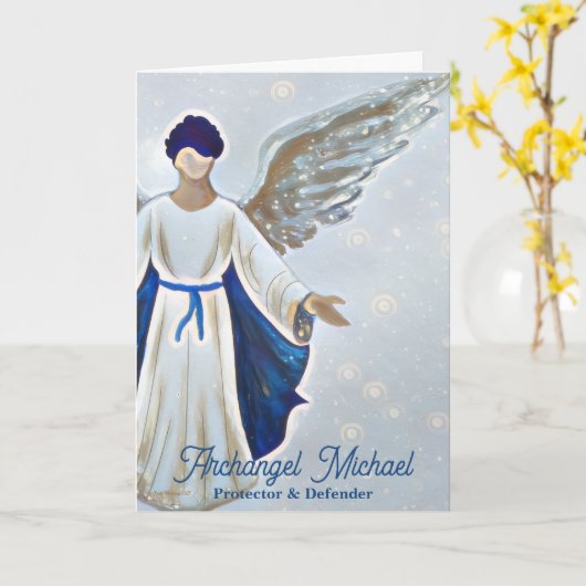 Carte Archange Michael Protection Force Salutation (Fleur jaune)
