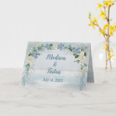 Carte Arche à fleurs mariages sur l'aquarelle océanique (Fleur jaune)