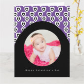 Carte Arche de la Saint-Valentin Mini cœurs Violet Photo (Fleur jaune)