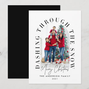 Carte Arche de typographie moderne 1 photo noir Noël