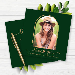 Carte Arche d'or verte Merci de graduation photo