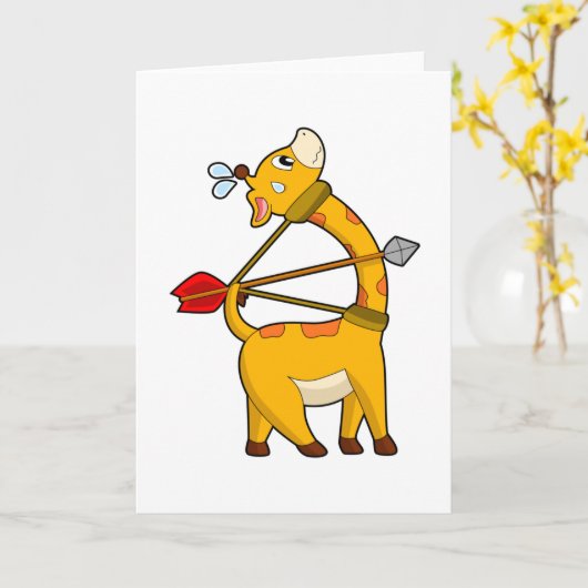 Carte Archer de girafe Arc Flèche (Fleur jaune)