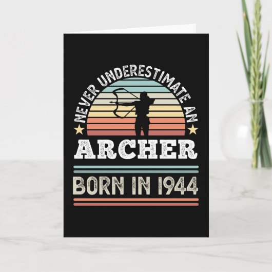 Carte Archer né 1944 80e anniversaire tir à l'arc cadeau (Devant)