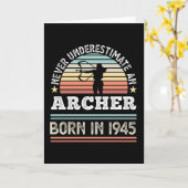 Carte Archer né 1945 80e anniversaire tir à l'arc cadeau (Fleur jaune)