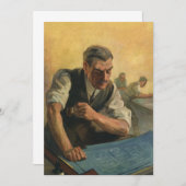 Carte Architecte d'entreprise vintage et plans de constr (Devant / Derrière)