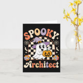 Carte Architecte Éffrayant Rétro Halloween Pum Architect (Fleur jaune)