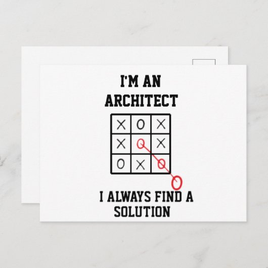 Carte architecte je trouve toujours une solution (Devant / Derrière)