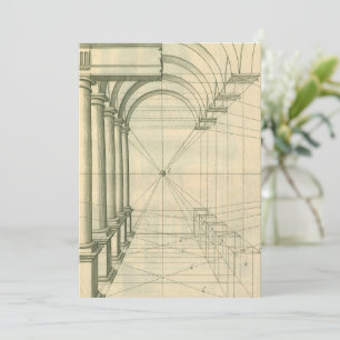 Carte Architecture Ancienne, Arches Colonnes Perspective