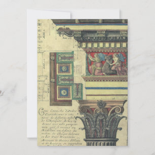 Carte Architecture Ancienne, Colonne avec Moulure de Cor