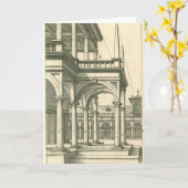 Carte Architecture Ancienne, Cour romain avec Colonnes (Fleur jaune)