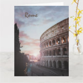 Carte Architecture antique Rome coucher de soleil ville (Fleur jaune)