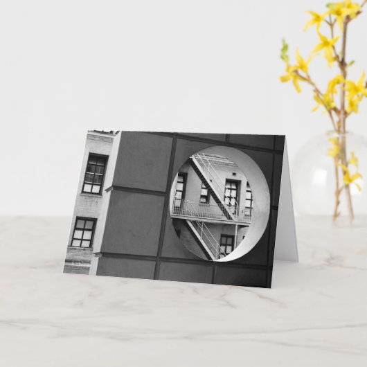 Carte Architecture Circle & Lignes Photo noir et blanc (Fleur jaune)