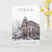 Carte Architecture Historique Noël Hiver Neigeux (Fleur jaune)