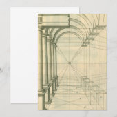 Carte Architecture Vintage, Arches Colonnes Perspective (Devant / Derrière)
