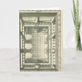 Carte Architecture vintage, Atrium Courtyard Perspective (Devant)