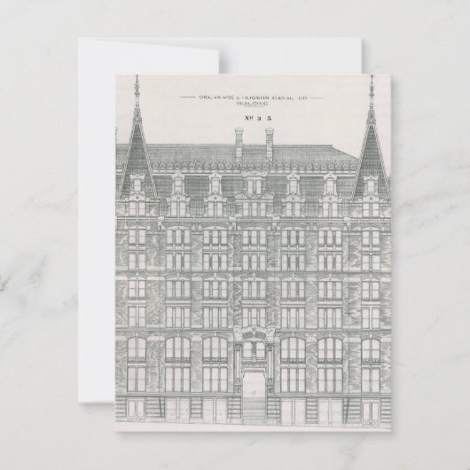 Carte Architecture Vintage, Compagnie du canal Delaware (Devant)