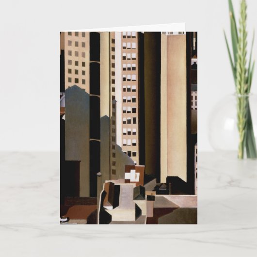 Carte Architecture vintage, gratte-ciel de Sheeler, 1922 (Devant)