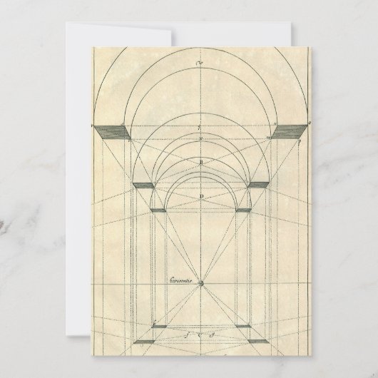 Carte Architecture vintage, Perspective Arc Renaissance (Devant)