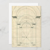 Carte Architecture vintage, Perspective Arc Renaissance (Devant / Derrière)