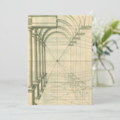 Carte Architecture vintage, Perspective Colonnes Arches (Debout devant)